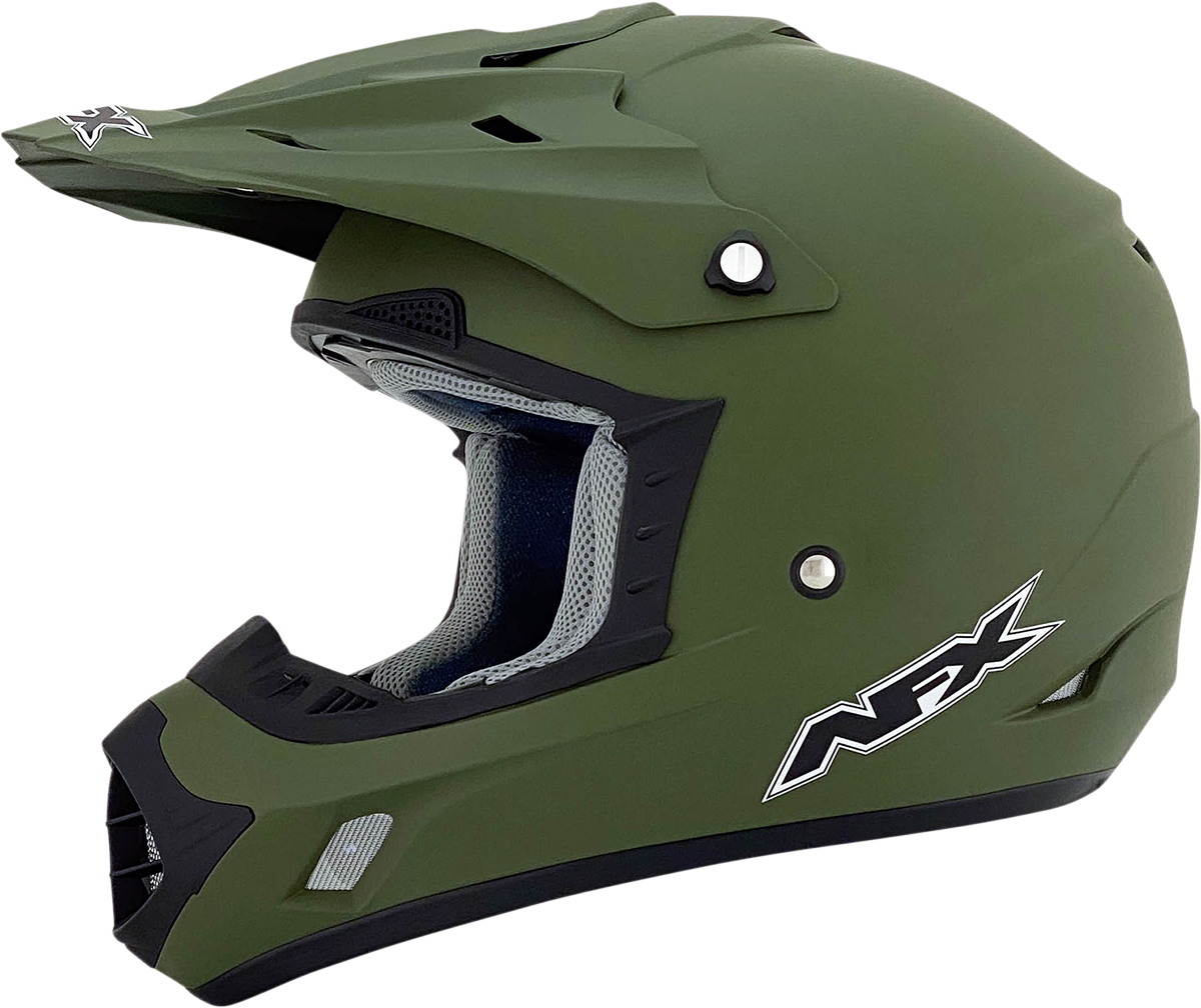 AFX FX-17 Motorcycle Helmet - Flat Olive Drab - 2XL 0110-4451