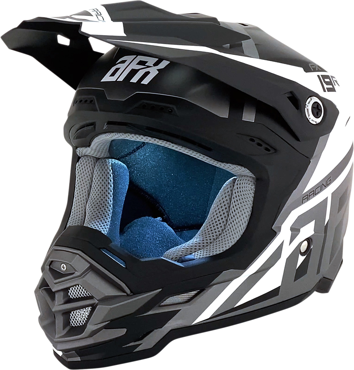 AFX FX-19R Motorcycle Helmet - Racing - Frost Gray - Medium 0110-7074