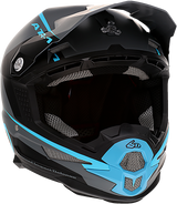 6D ATR-1 Motorcycle Helmet - Stealth - Cyan - Large 10-4627