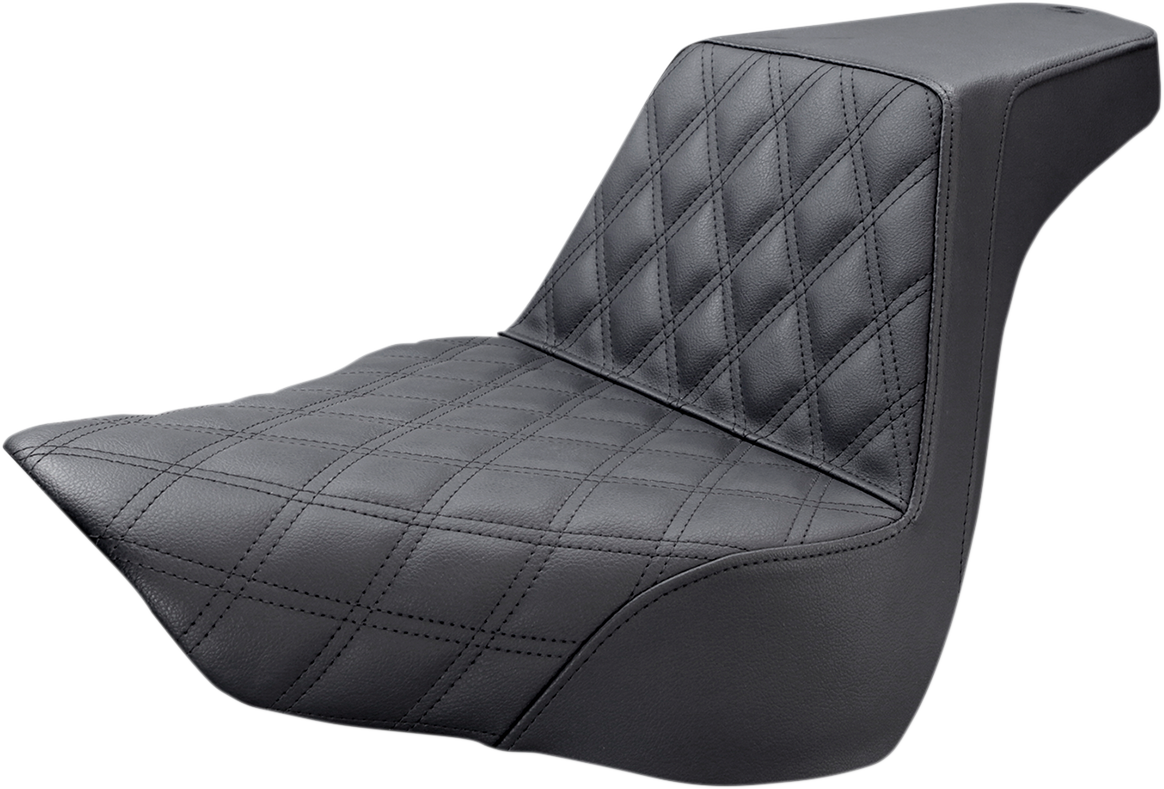 SADDLEMEN Step-Up Seat - Front Lattice Stitch - Black 818-27-172