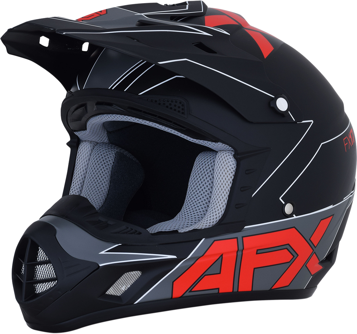 AFX FX-17 Motorcycle Helmet - Aced - Matte Black/Red - Large 0110-6486