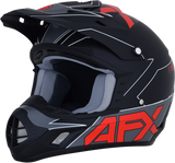 AFX FX-17 Motorcycle Helmet - Aced - Matte Black/Red - Large 0110-6486