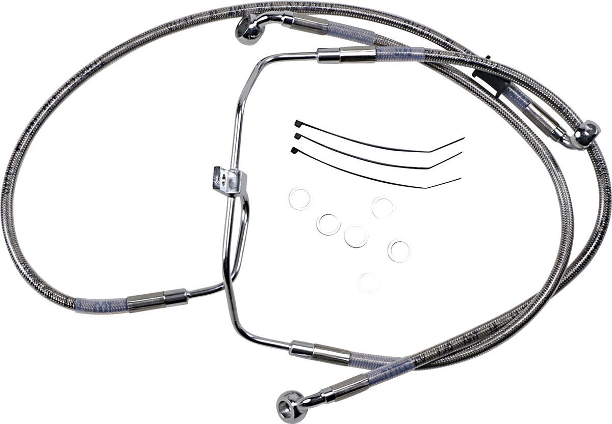 DRAG SPECIALTIES Brake Line - +4" - Stainless Steel - FXDF '08-'17 660325-4