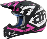 AFX FX-17 Motorcycle Helmet - Attack - Matte Black/Fuchsia - XS 0110-7166