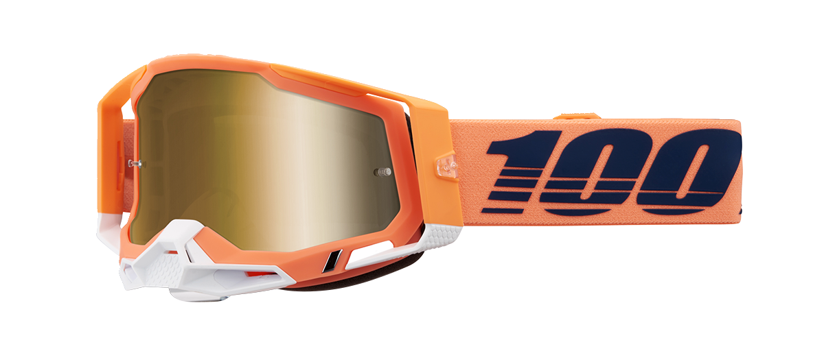 100% Racecraft 2 Goggles - Coral - True Gold Mirror 50010-00018