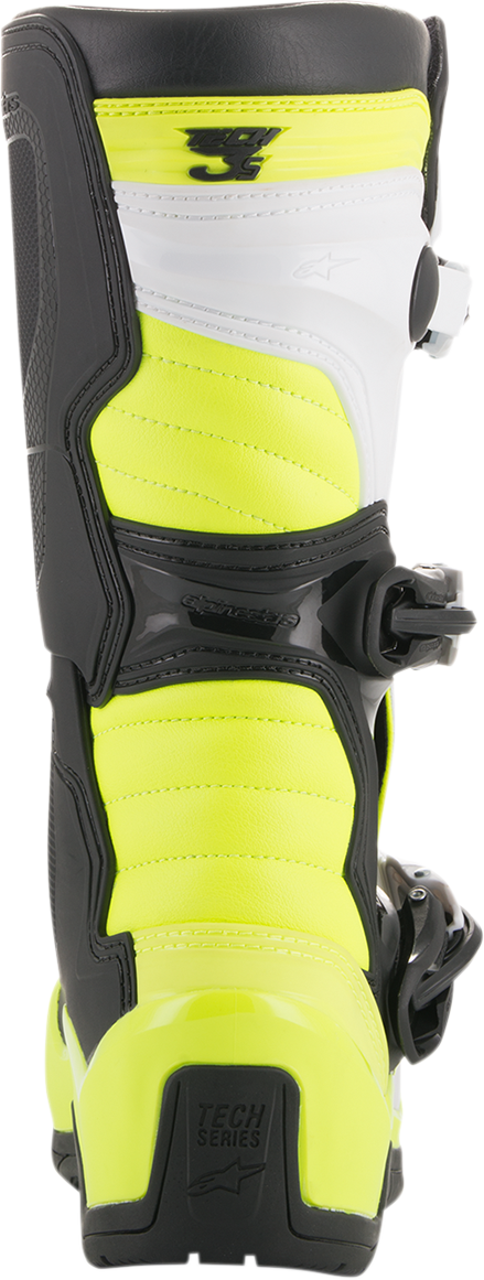 ALPINESTARS Tech 3S Boots - Black/White/Fluorescent Yellow - US 8 2014018-125-8