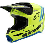 ALPINESTARS Youth SM3 Motorcycle Helmet - Radium - Gloss Yellow Fluo/Black/Blue - Large 8301825-5017-YL