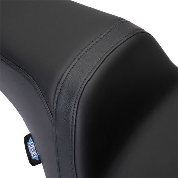 DRAG SPECIALTIES Predator 1Up Seat - Solar Leather - Black - Smooth - FLH '08-'23 0801-1493