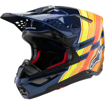 ALPINESTARS Supertech M10 Motorcycle Helmet - TLD Edition 25 - MIPS® - Gloss Dark Blue/Orange/Yellow/Fluo Red - XS  8300225-7156-XS