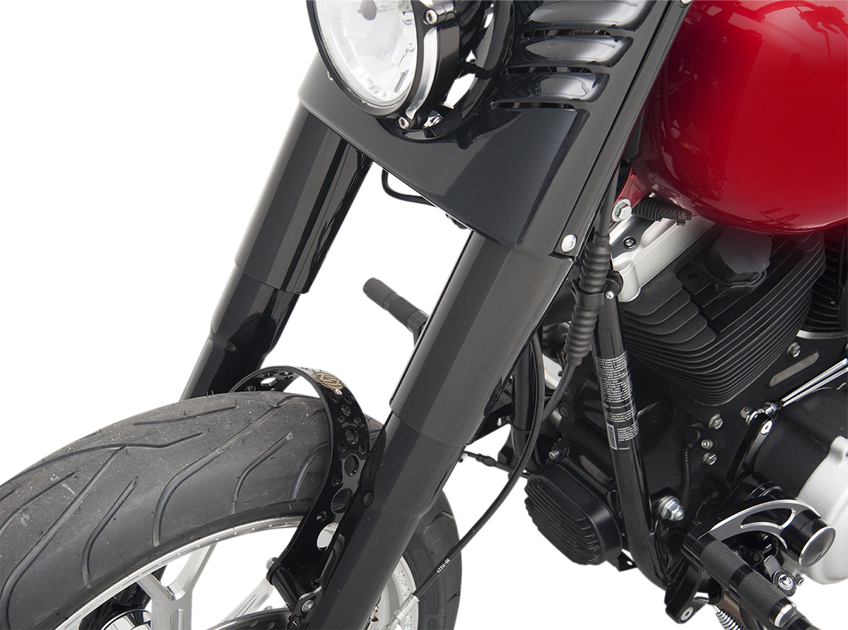 DRAG SPECIALTIES Fork Slider Covers - Gloss Black - Smooth - Stock Length - Replacement OEM Number 45964-86 74537B