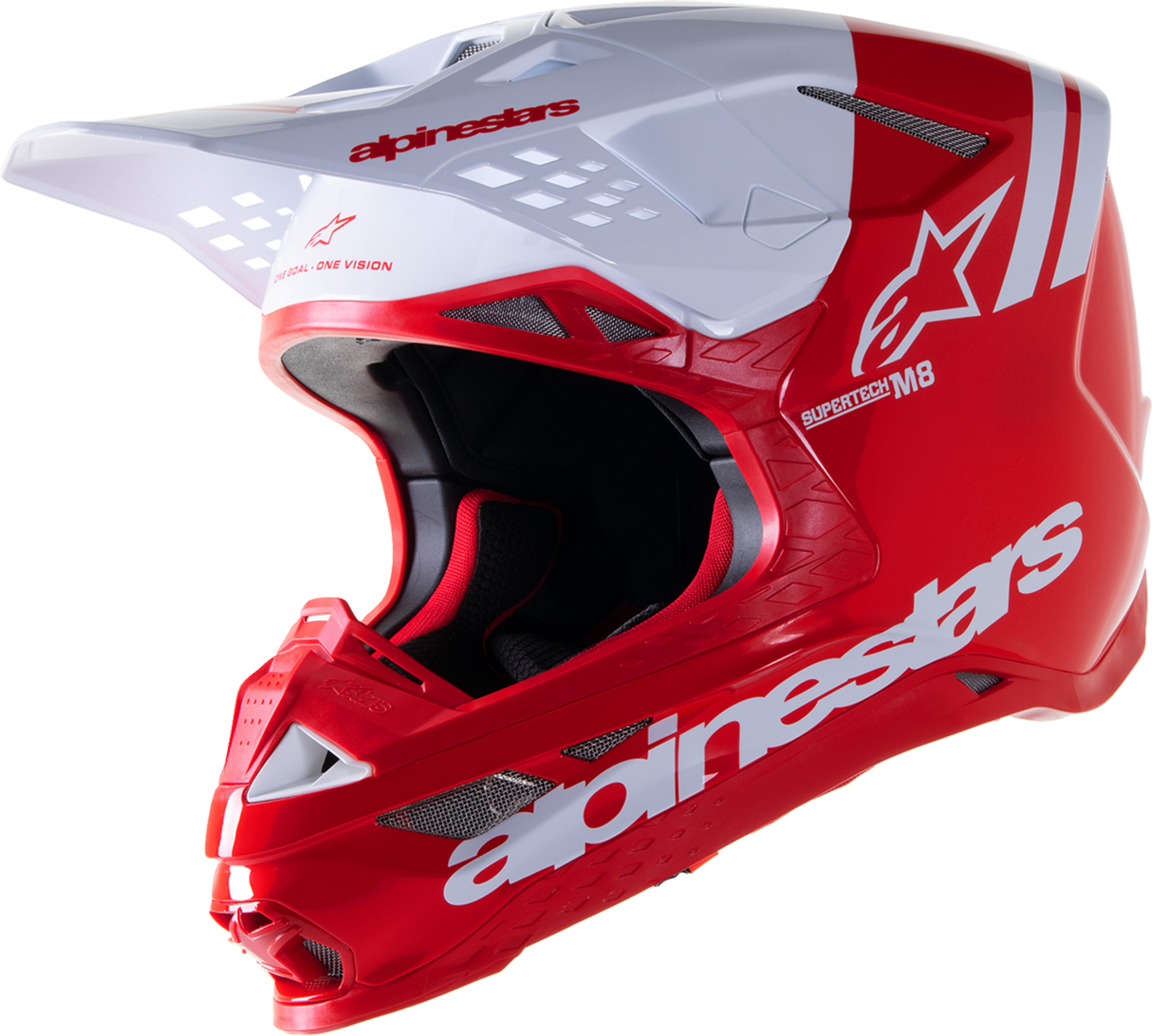 ALPINESTARS Supertech M8 Motorcycle Helmet - Radium 2 - MIPS® - Gloss Red/White - Medium 8301523-3012-MD
