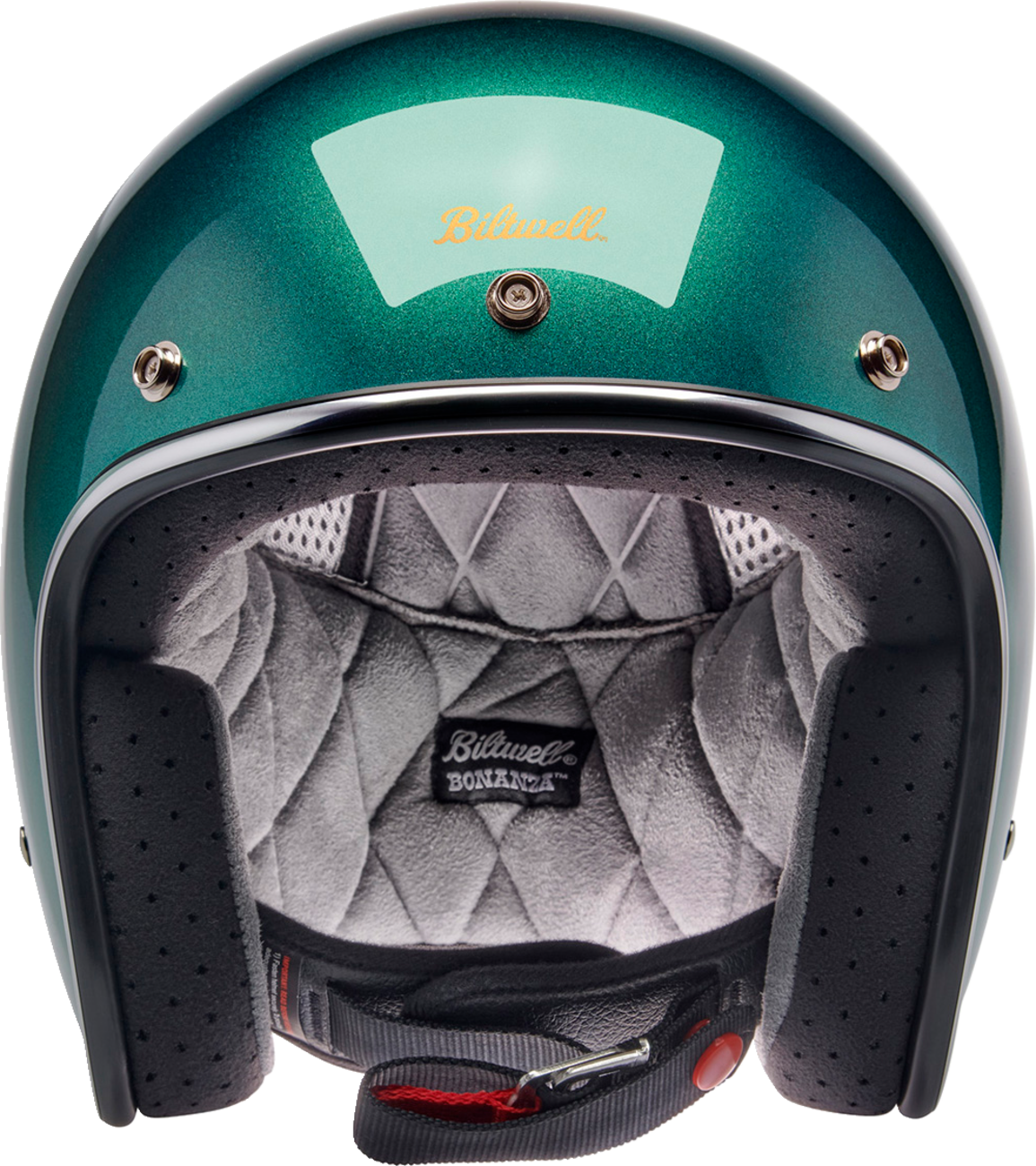 BILTWELL Bonanza Motorcycle Helmet - Metallic Catalina Green - XS 1001-358-201