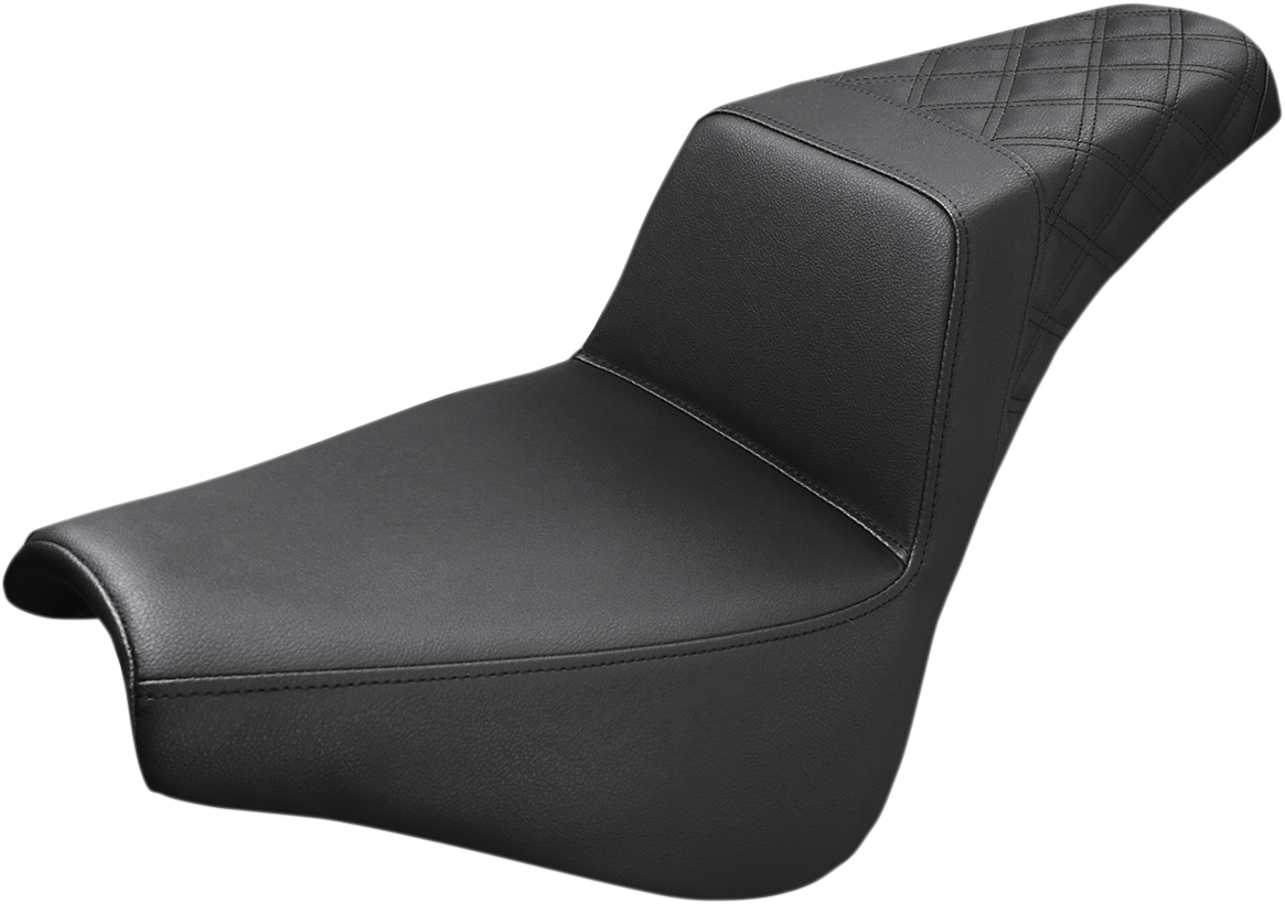 SADDLEMEN Step-Up Seat - Rear Lattice Stitch - Black 818-30-173