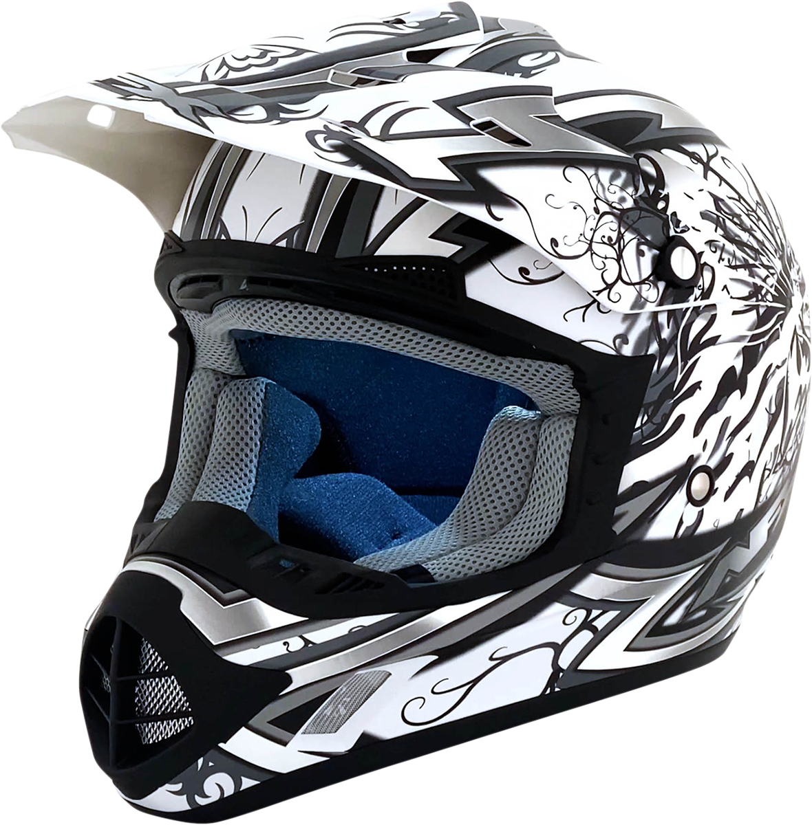 AFX FX-17Y Motorcycle Helmet - Butterfly - Matte White - Small 0111-1390