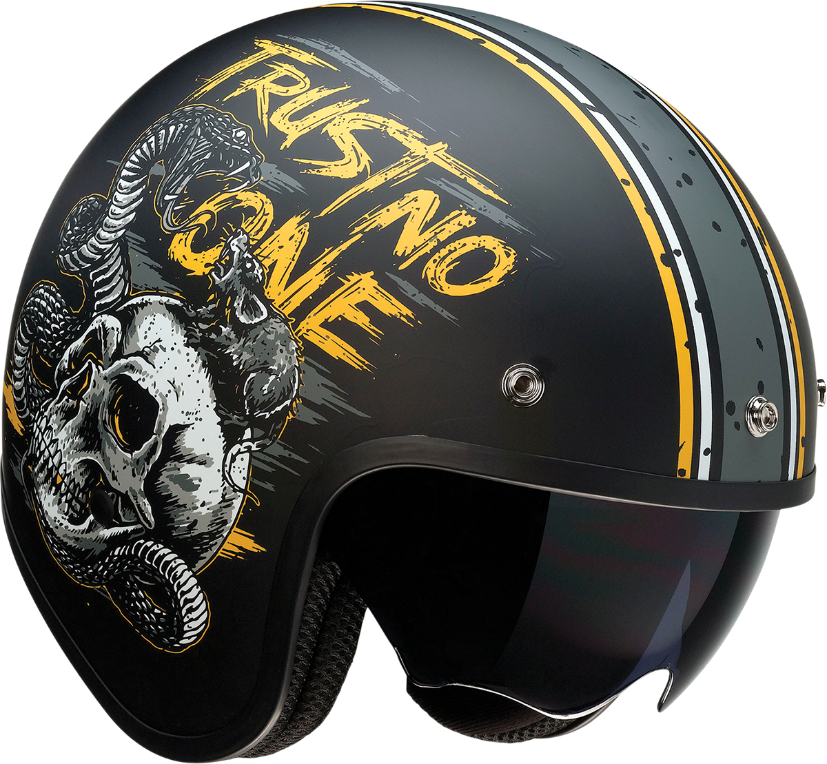 Z1R Saturn Motorcycle Helmet - Trust No One - Black/Yellow - Small 0104-2853