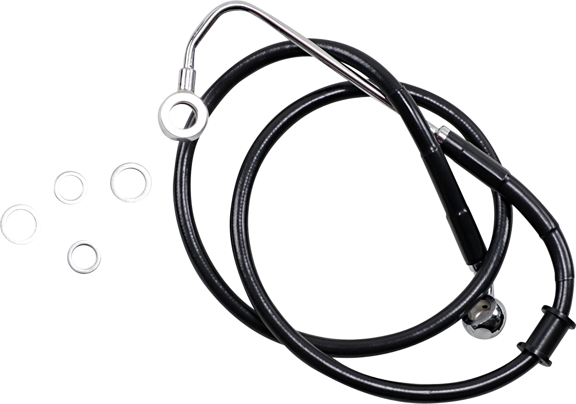 DRAG SPECIALTIES Brake Line - +6" - Black - '15-'17 Softail 618300-6BLK