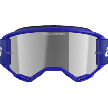 ALPINESTARS Goggles Vision 3 Goggles - Wordmark - Blue - Silver Mirror 5103225-7266