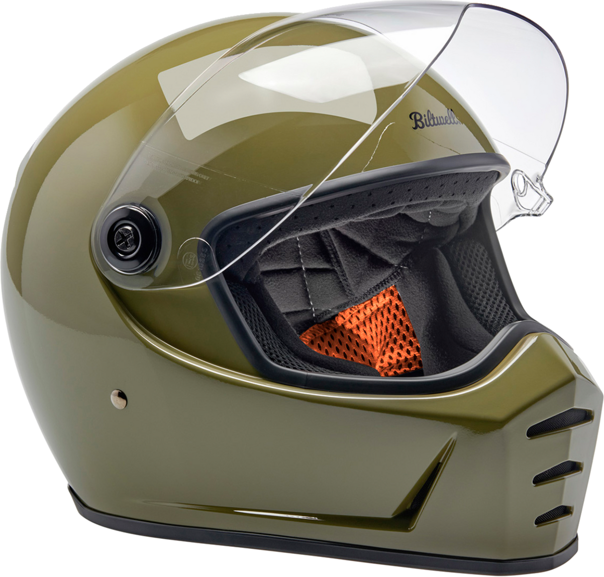 BILTWELL Lane Splitter Motorcycle Helmet - Gloss Olive Green - Small 1004-154-502