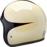 BILTWELL Bonanza Motorcycle Helmet - Gloss Vintage White/Black Scallop - XS 1001-559-201