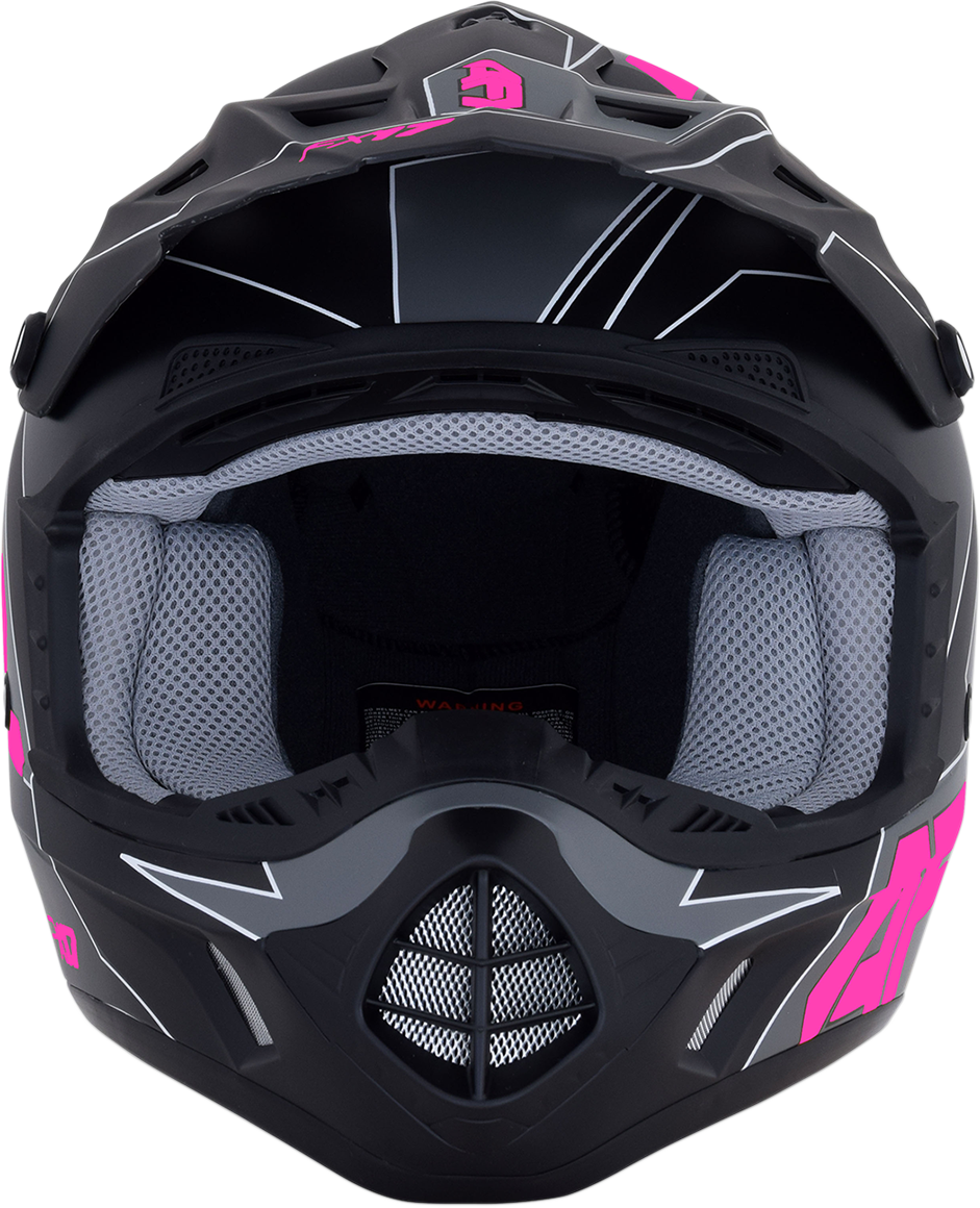 AFX FX-17 Motorcycle Helmet - Aced - Matte Black/Pink - Small 0110-6510