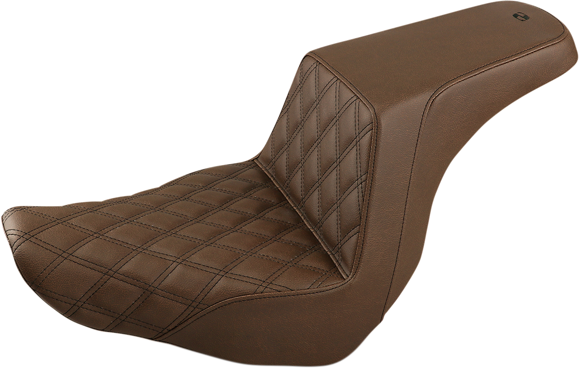 SADDLEMEN Step-Up Seat - Front Lattice Stitch - Brown 818-29-172BR