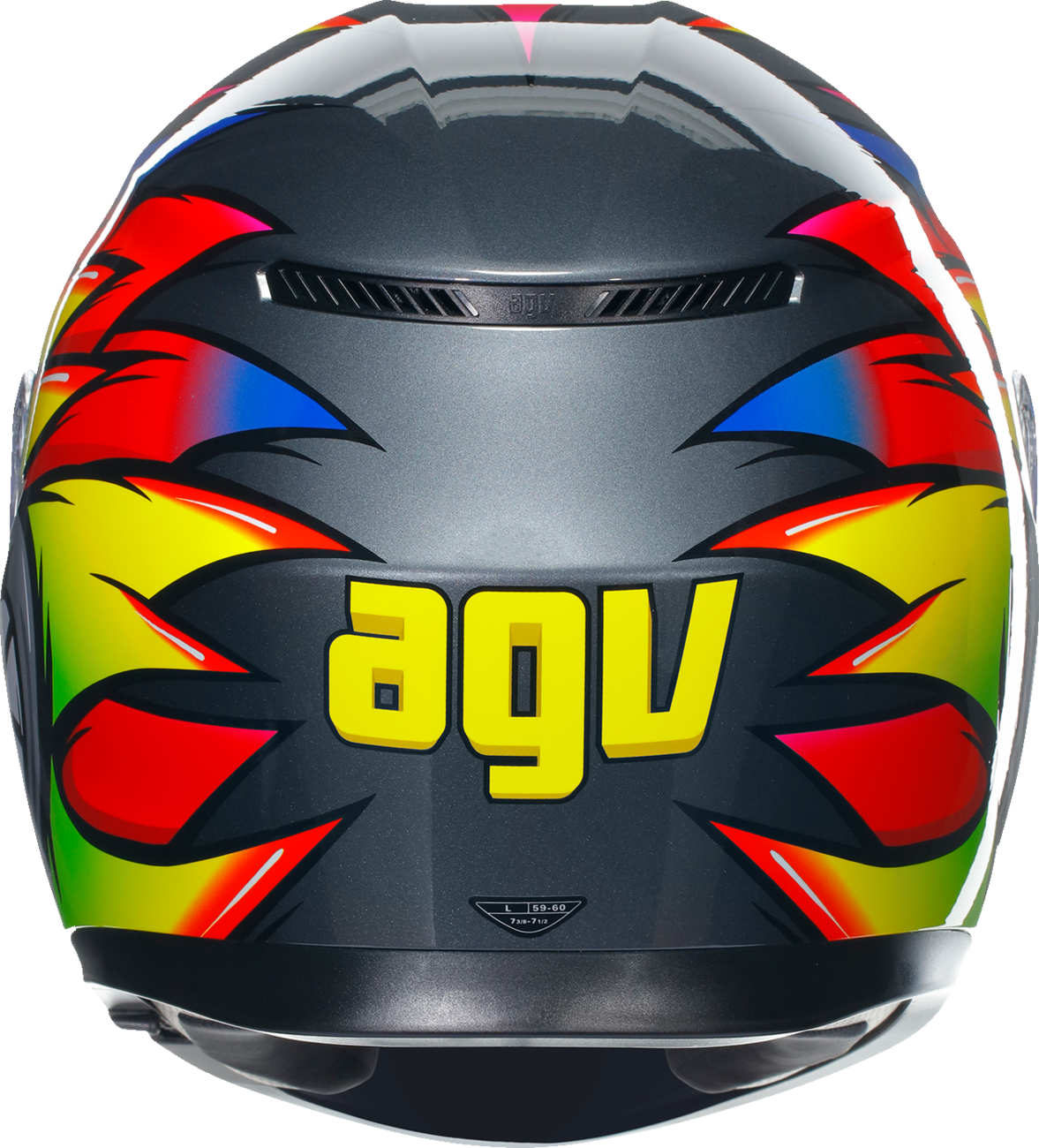 AGV K3 Motorcycle Helmet - Birdy 2.0 - Gray/Yellow/Red - Large 2118381004012L