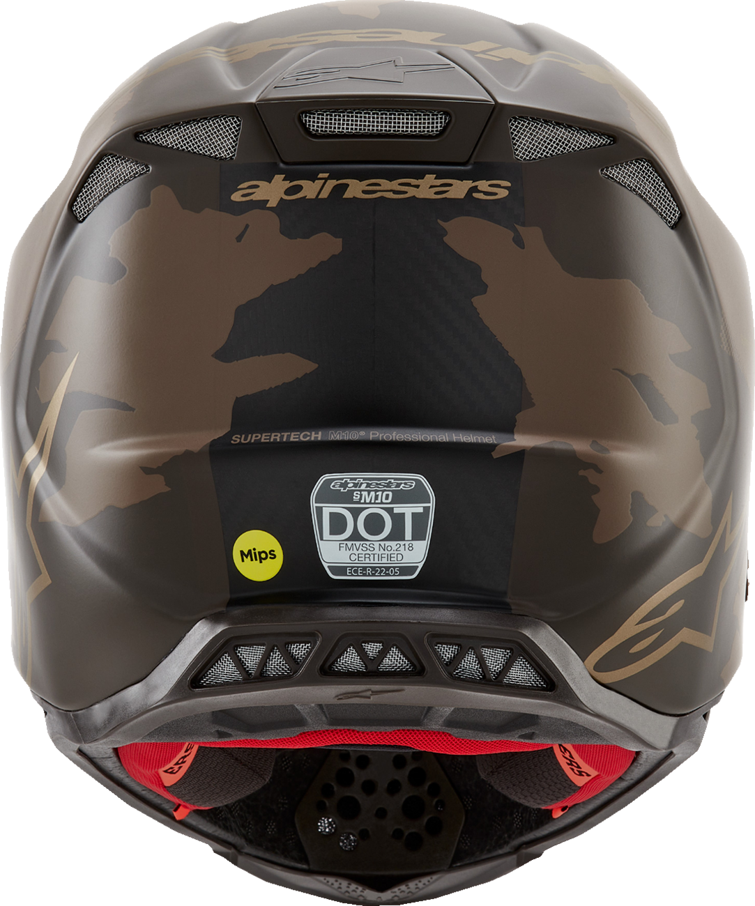 ALPINESTARS Supertech M10 Motorcycle Helmet - Squad - MIPS® - Dark Brown/Gold - Small 8302823-839-SM