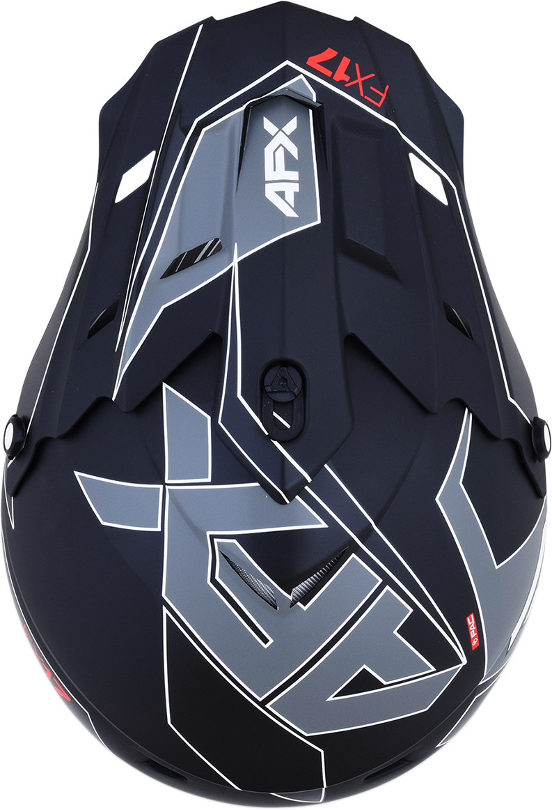 AFX FX-17 Motorcycle Helmet - Aced - Matte Black/White - Large 0110-6491