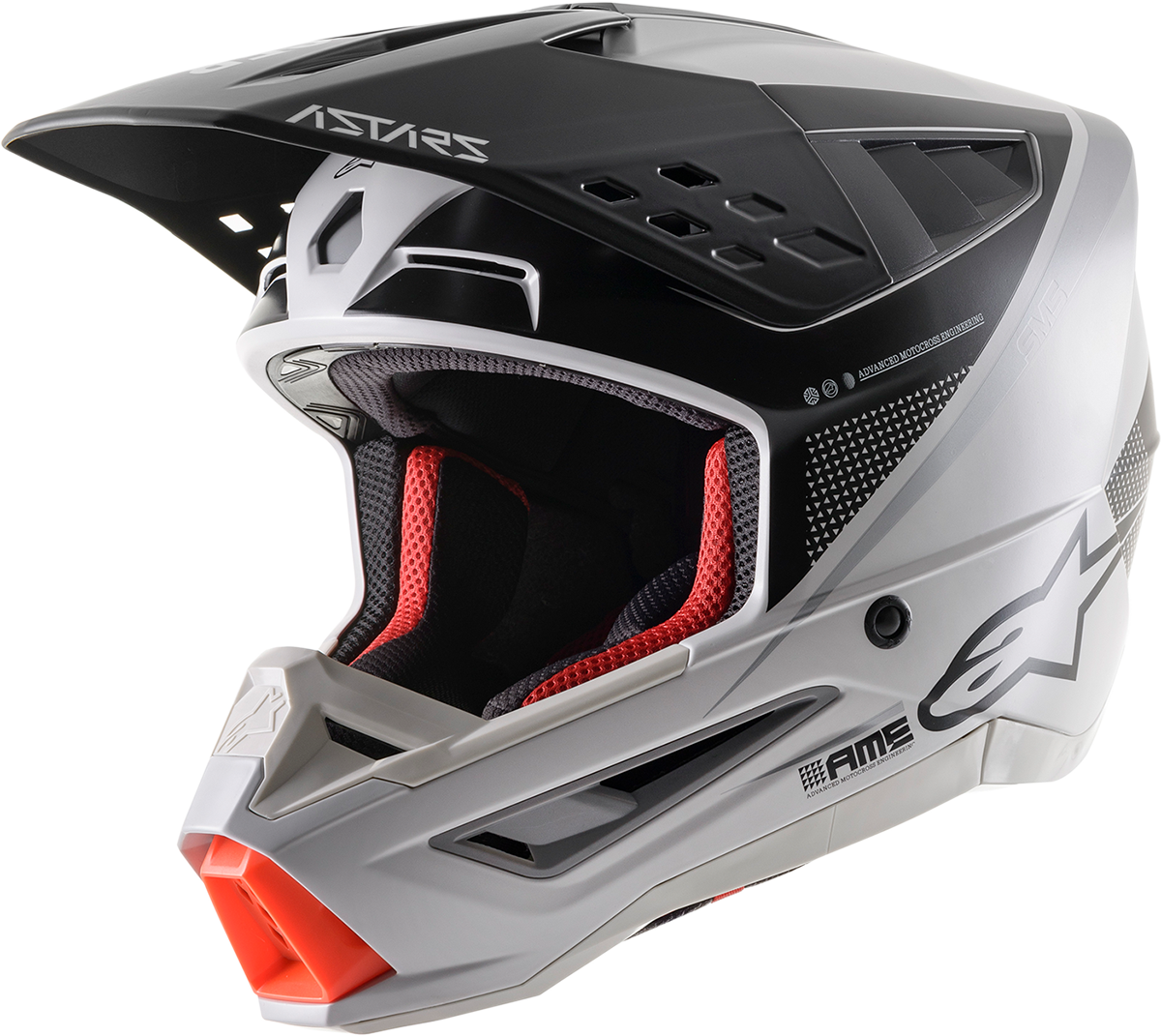 ALPINESTARS SM5 Motorcycle Helmet - Rayon - Gray/Black/Silver - Medium 8304121-928-MD