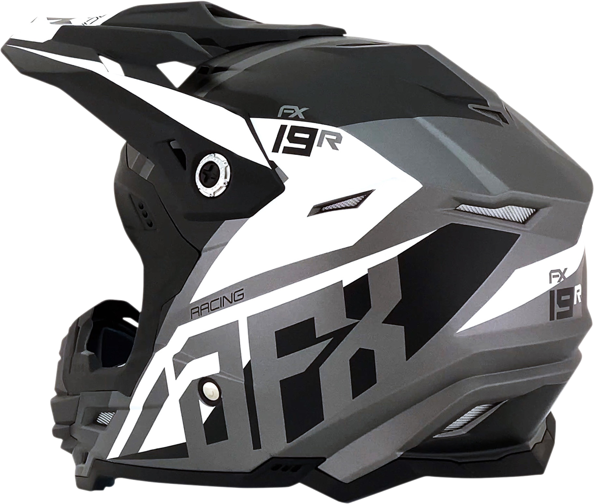 AFX FX-19R Motorcycle Helmet - Racing - Frost Gray - Medium 0110-7074