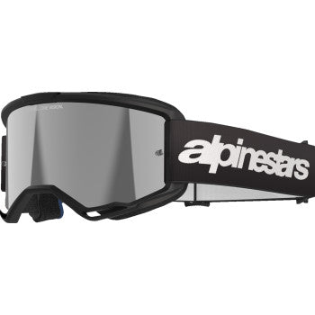 ALPINESTARS Goggles Vision 3 Goggles - Wordmark - Black - Silver Mirror 5103225-1456