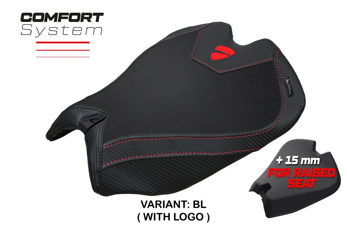 Ducati Panigale V4 2025 Seat Cover Tappezzeria Comfort Black Logo Ducati