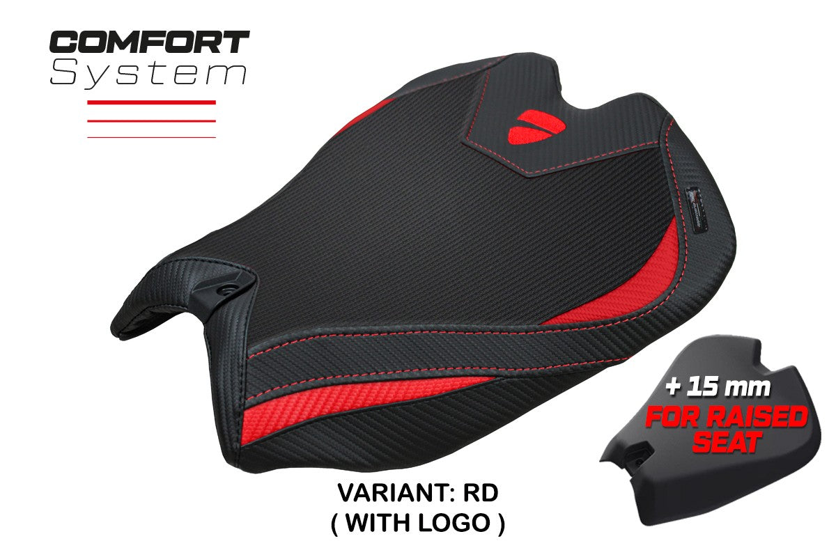 Ducati Panigale V4 2025 Seat Cover Tappezzeria Comfort Red Black Logo Ducati