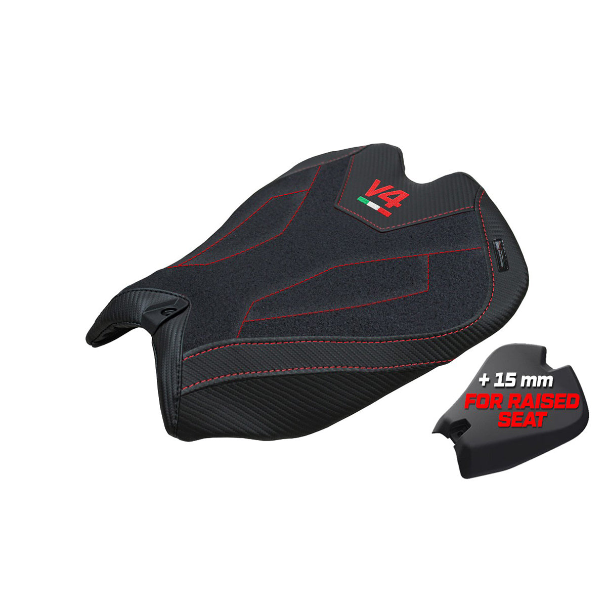 Ducati Panigale V4 2025 Seat Cover Tappezzeria Ultragrip Black Logo V4