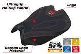 Ducati Panigale V4 2025 Seat Cover Tappezzeria Ultragrip Black Logo V4