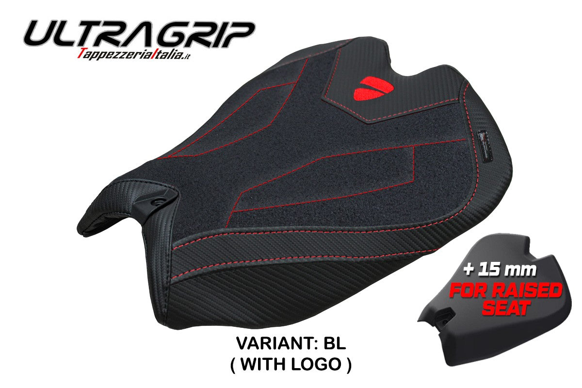 Ducati Panigale V4 2025 Seat Cover Tappezzeria Ultragrip Black Logo Ducati