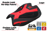 Ducati Panigale V4 2025 Seat Cover Tappezzeria Velvet Red Black Logo V4