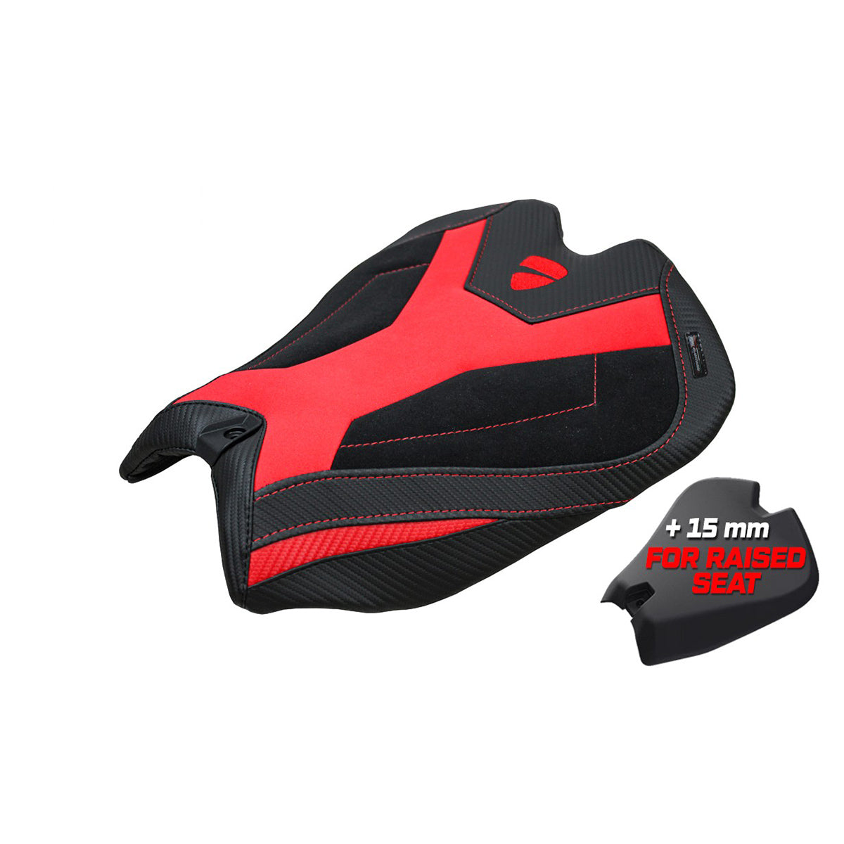 Ducati Panigale V4 2025 Seat Cover Tappezzeria Velvet Red Black Logo Ducati
