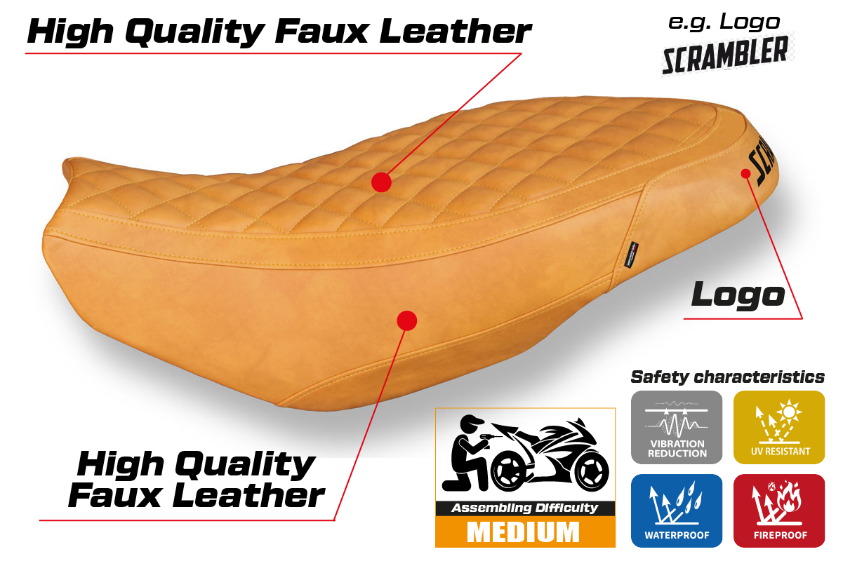 Ducati Scrambler 400 800 1100 Seat Cover Tappezzeria 2015-2023 Vintage Camel