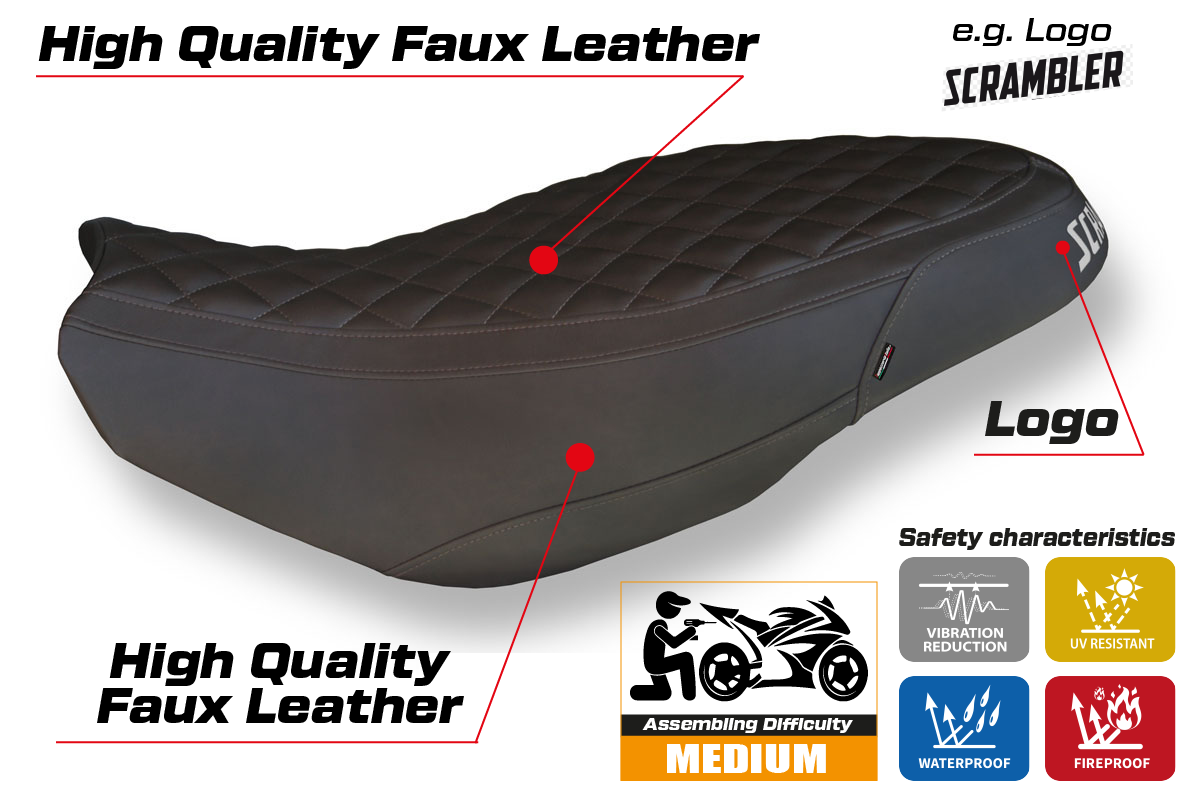 Ducati Scrambler 400 800 1100 Seat Cover Tappezzeria 2015-2023 Vintage DarkBrown