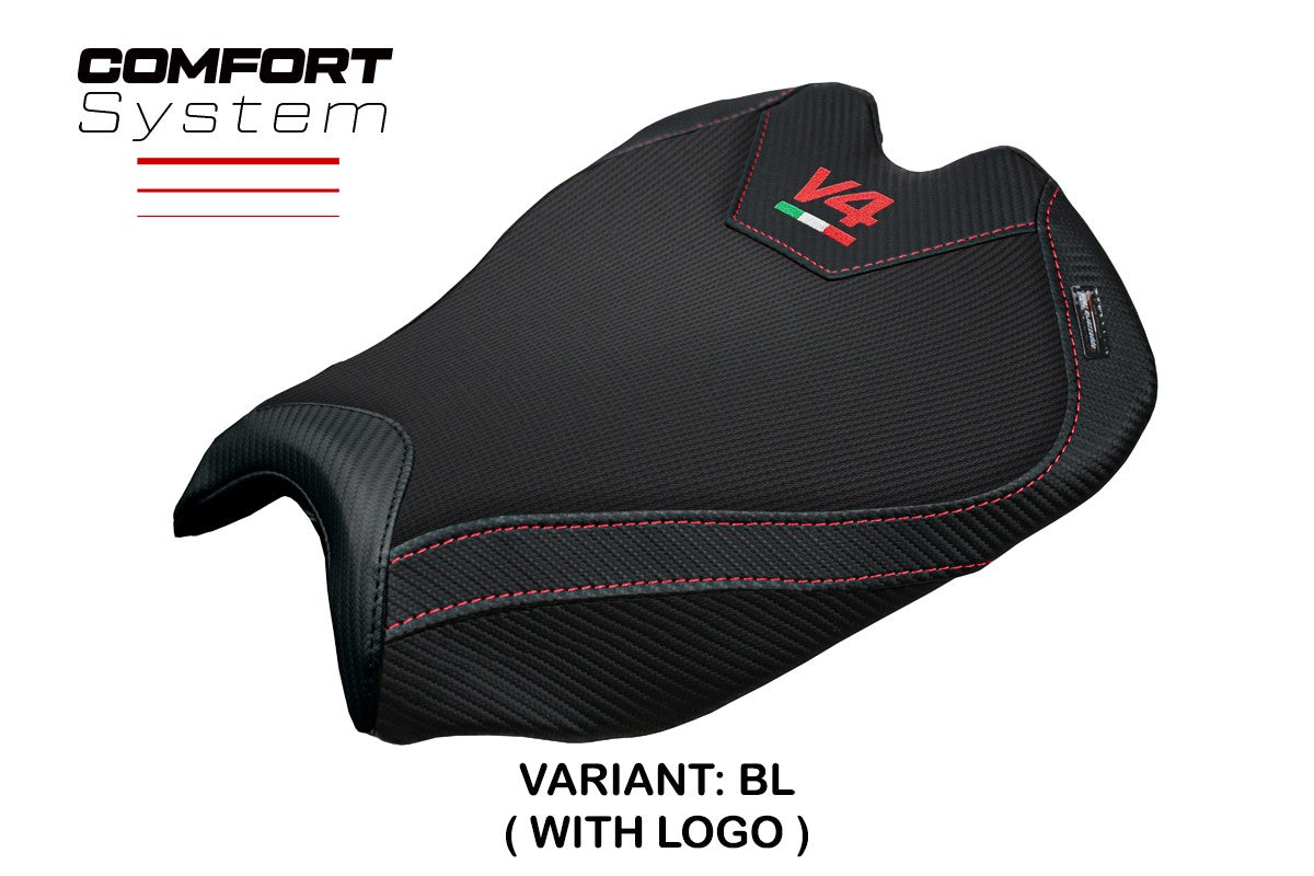 Ducati streetfighter V4 2025 Seat Cover Tappezzeria Comfort Black Logo V4