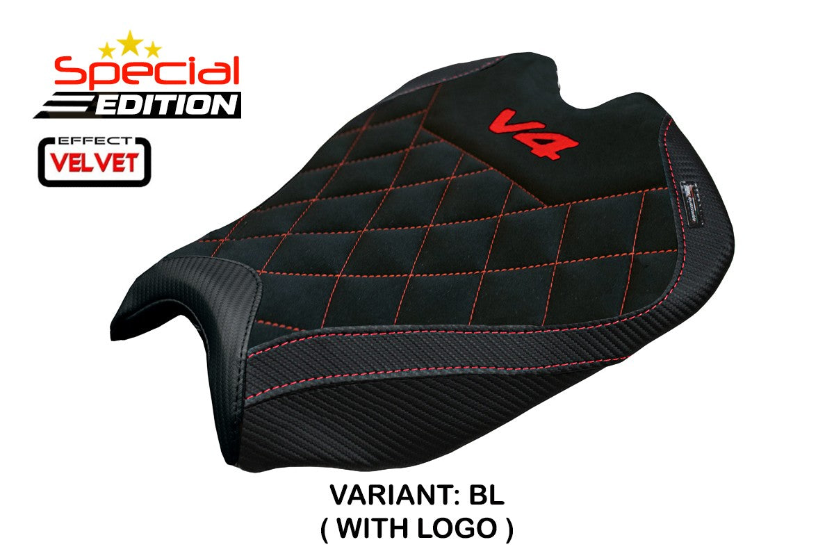 Ducati streetfighter V4 2025 Seat Cover Tappezzeria Black SE Logo V4