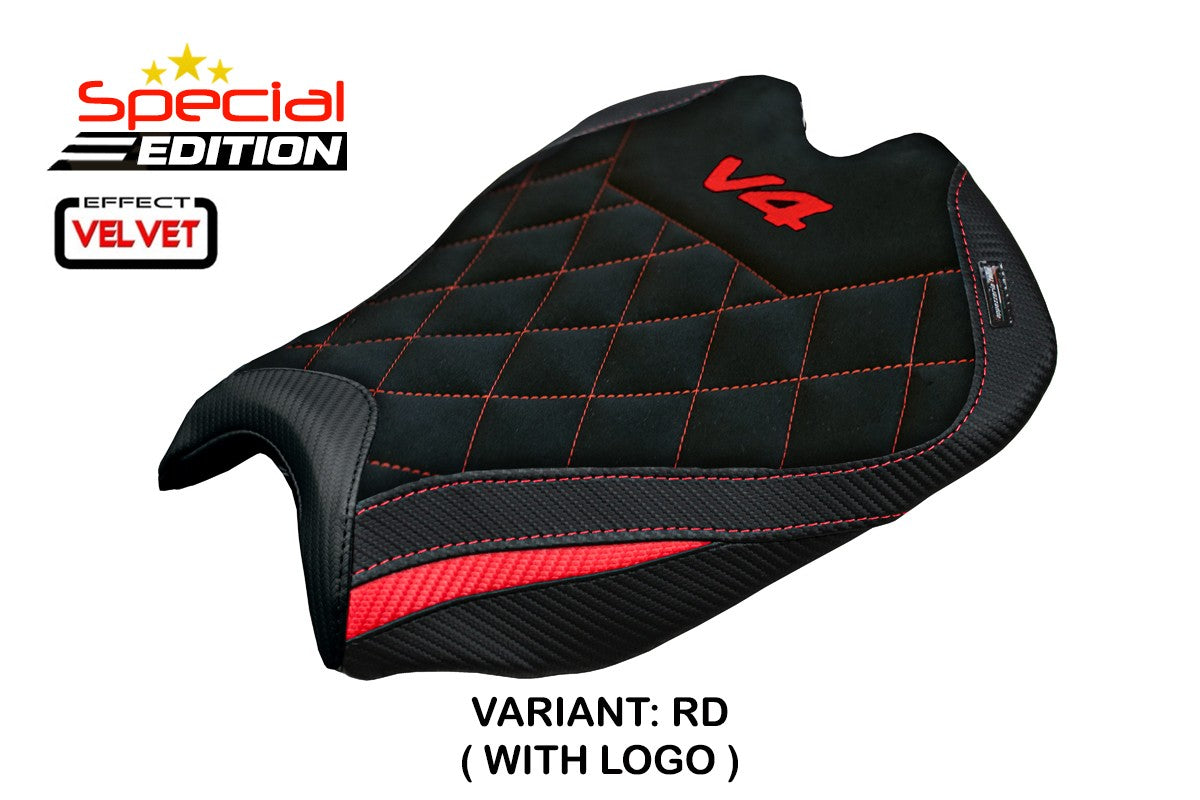 Ducati streetfighter V4 2025 Seat Cover Tappezzeria Red Black SE Logo V4