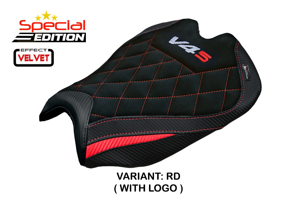 Ducati streetfighter V4 2025 Seat Cover Tappezzeria Red Black SE Logo V4S