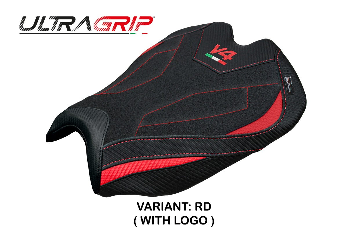 Ducati streetfighter V4 2025 Seat Cover Tappezzeria Ultragrip Red Black Logo V4