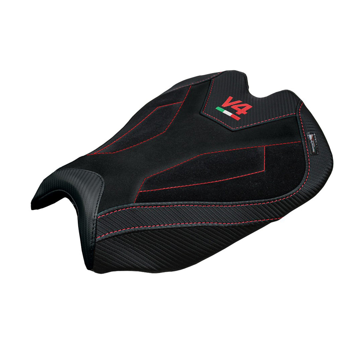 Ducati streetfighter V4 2025 Seat Cover Tappezzeria Velvet Black Logo V4
