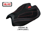 Ducati streetfighter V4 2025 Seat Cover Tappezzeria Velvet Black