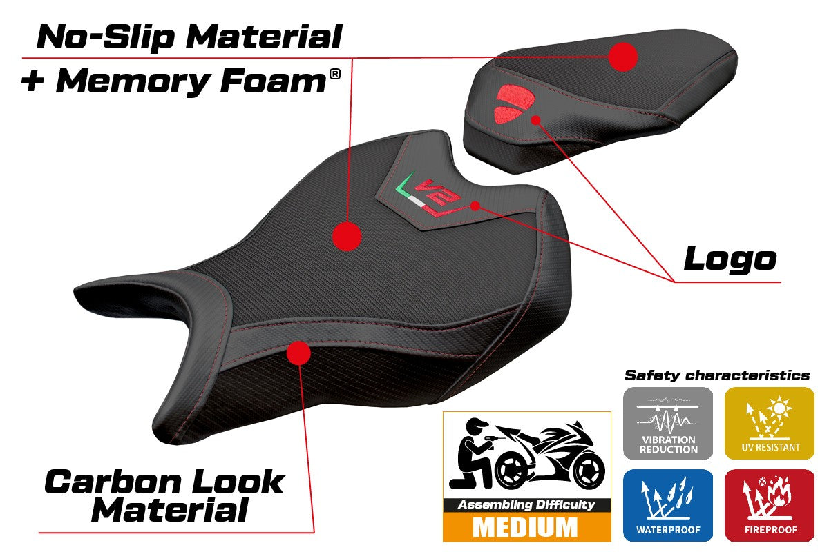 Ducati Streetfighter V2 2025 Seat Cover Tappezzeria Comfort Black
