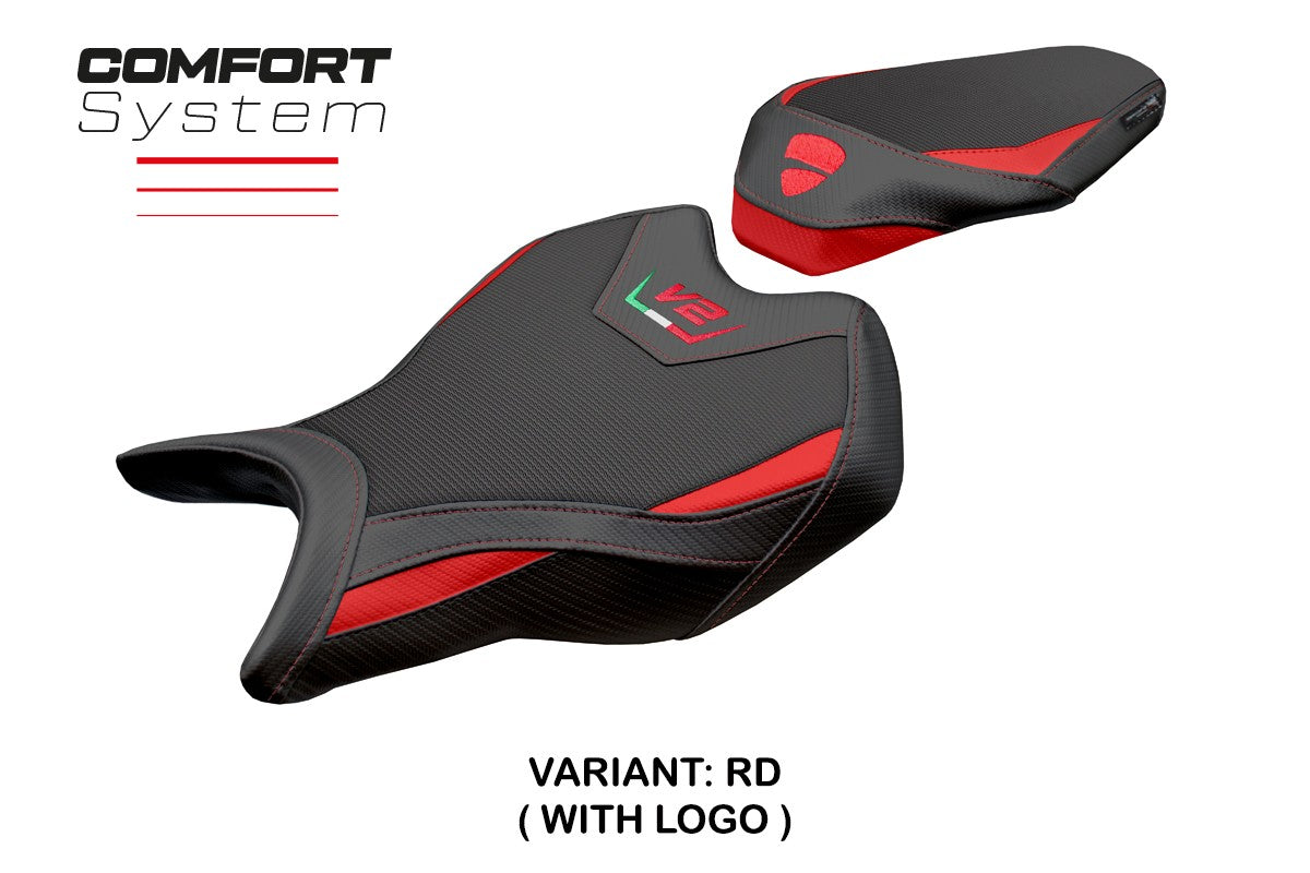 Ducati Streetfighter V2 2025 Seat Cover Tappezzeria Comfort Red Black
