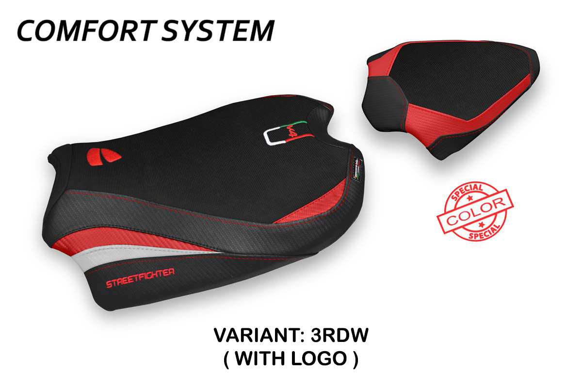 Ducati Streetfighter V4 Seat Cover Tappezzeria 2020-2023 Comfort Red White Black